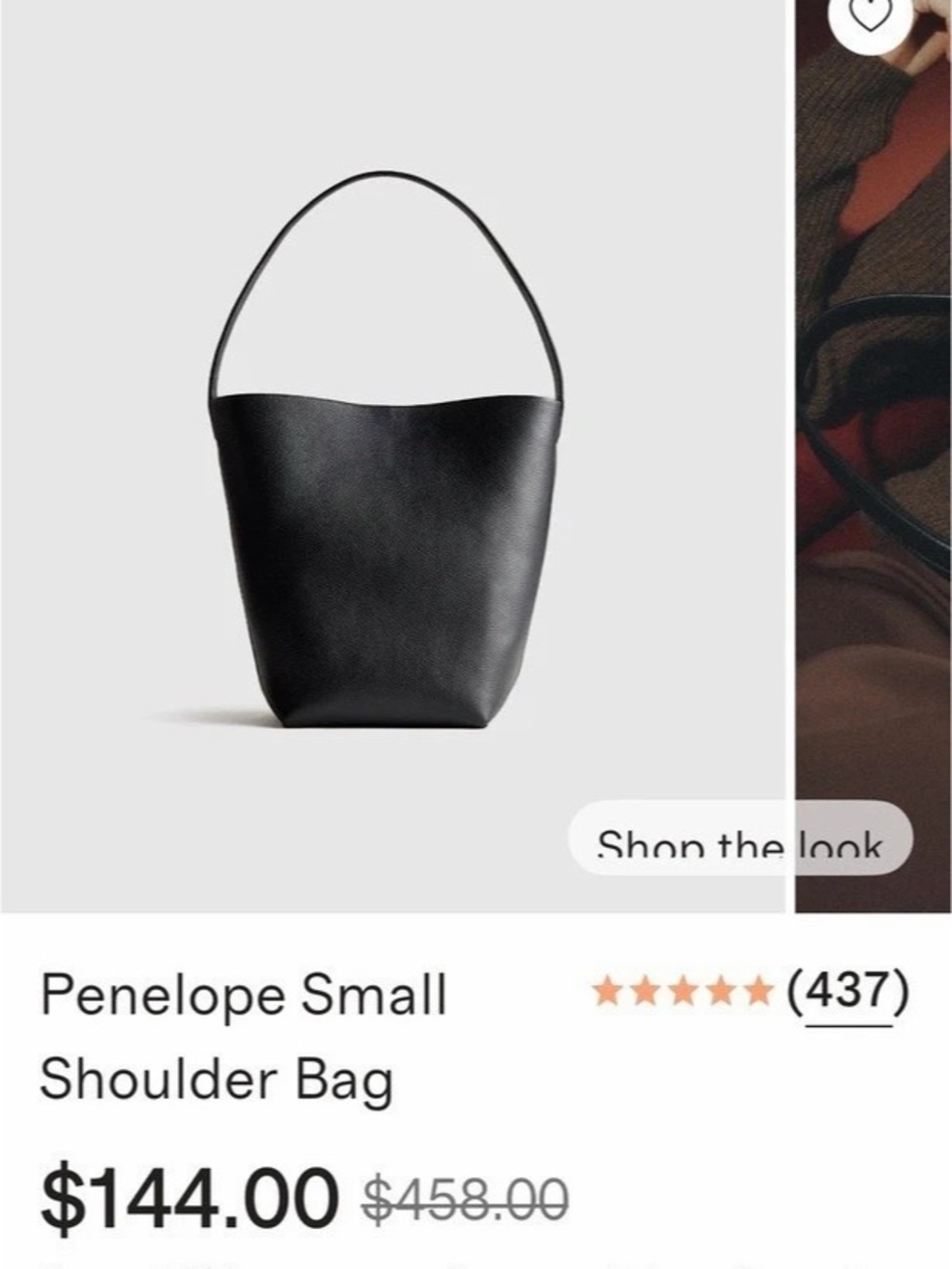 Quince Penelope Small Shoulder Bag Black